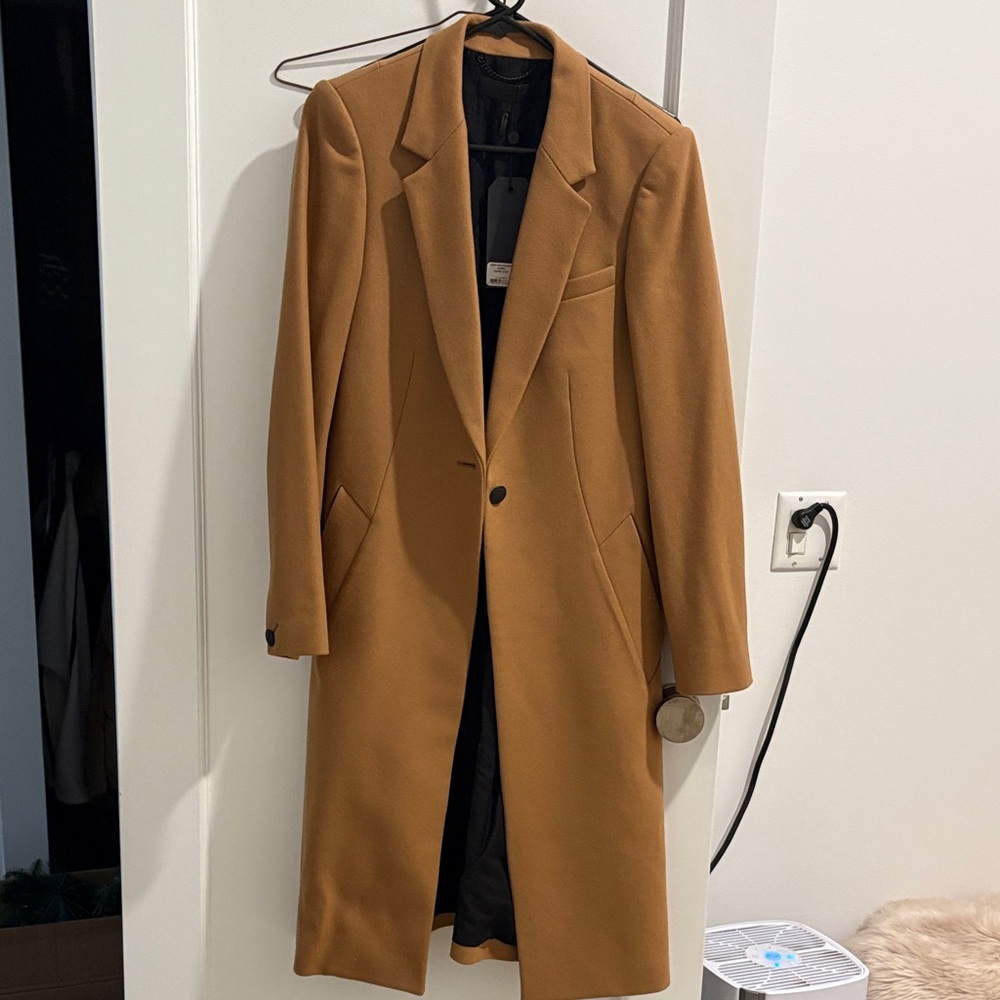 rag & bone Camel Single-Breasted Wool Trench Coat